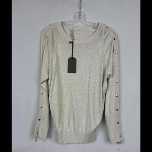 AllSaints Suzie Jumper Crewneck Sweater Cotton Gray Size M